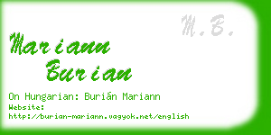 mariann burian business card